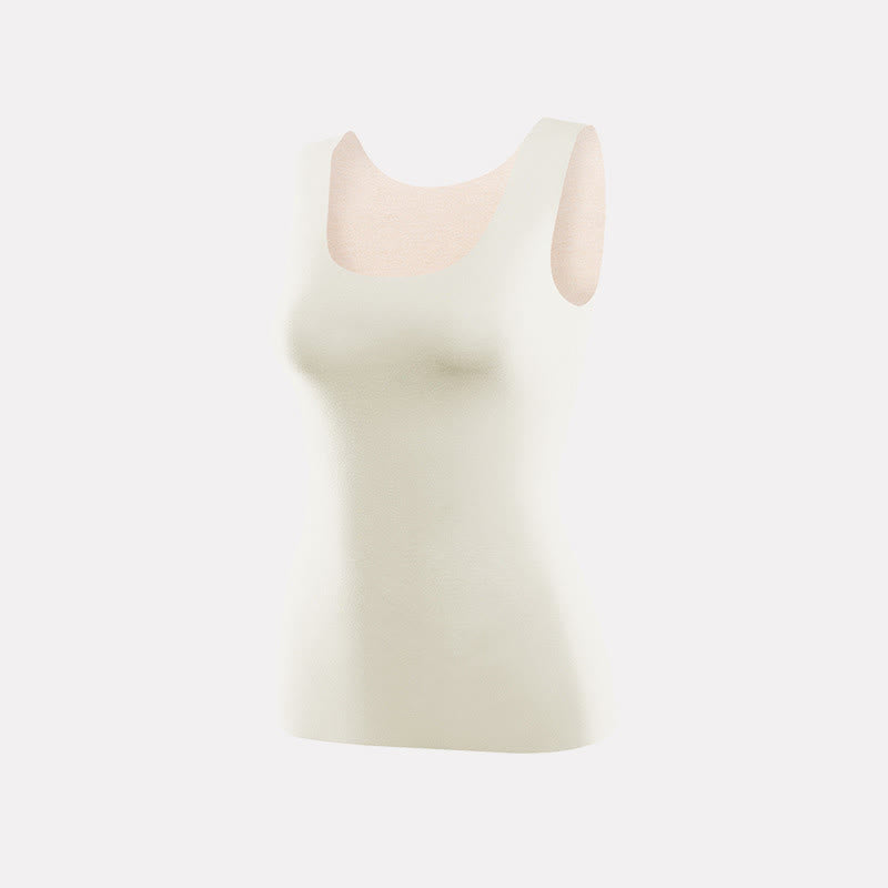 Plusock Seamless U Neck Stretch Base Layer Vest - Beige - 3XL - image 7