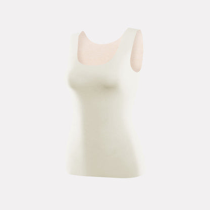 Plusock Seamless U Neck Stretch Base Layer Vest - Beige - 3XL - image 7