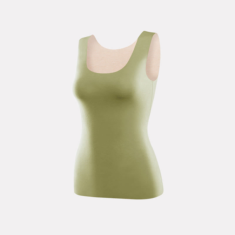 Plusock Seamless U Neck Stretch Base Layer Vest - Green - 3XL - image 8
