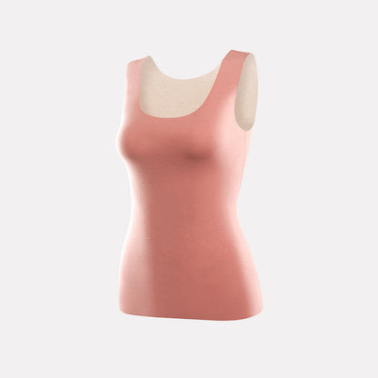 Plusock Seamless U Neck Stretch Base Layer Vest - Pink - 3XL - image 10