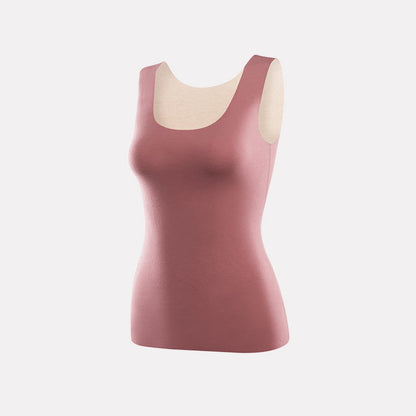 Plusock Seamless U Neck Stretch Base Layer Vest - Rose - 3XL - image 13