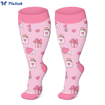 Plusock Plus Size Bow Heart Compression Socks(3 Pairs) - image 4