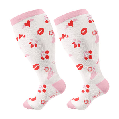 Plusock Plus Size Bow Heart Compression Socks(3 Pairs) - Light Pink(1 Pair) - 4XL - image 6