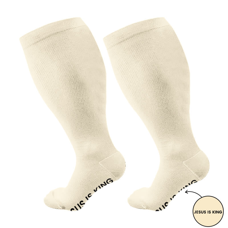 Plusock Plus Size Jesus Loves You Compression Socks(3 Pairs) - image 5