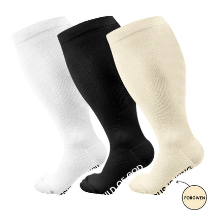 Plusock Plus Size Jesus Loves You Compression Socks(3 Pairs) - image 0