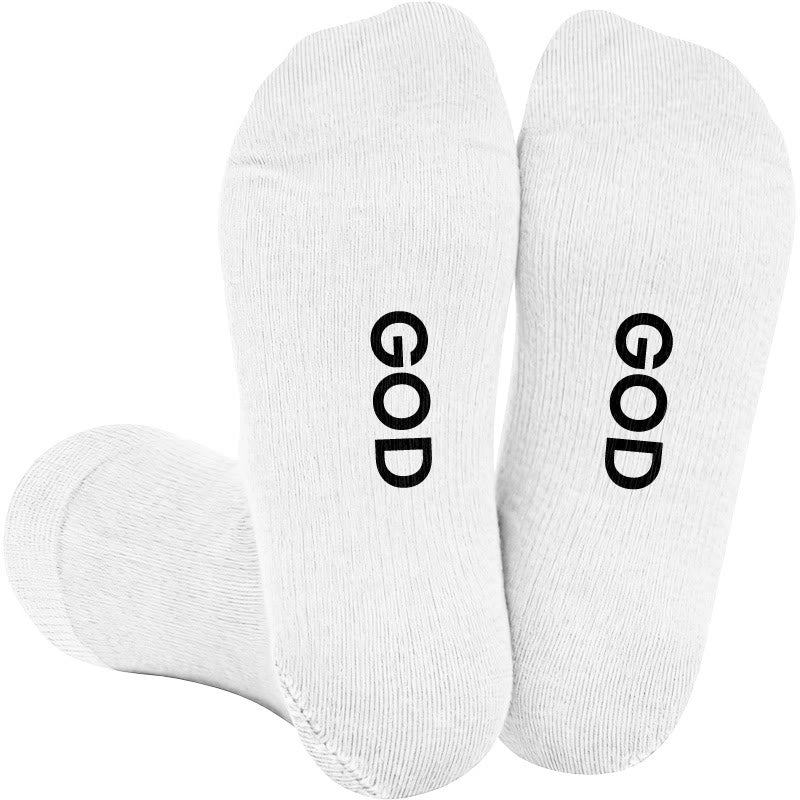 Plusock Plus Size Yeshua God Jesus Compression Socks(3 Pairs) - White(1 Pair) - 4XL - image 2