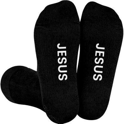 Plusock Plus Size Yeshua God Jesus Compression Socks(3 Pairs) - Black(1 Pair) - 4XL - image 3