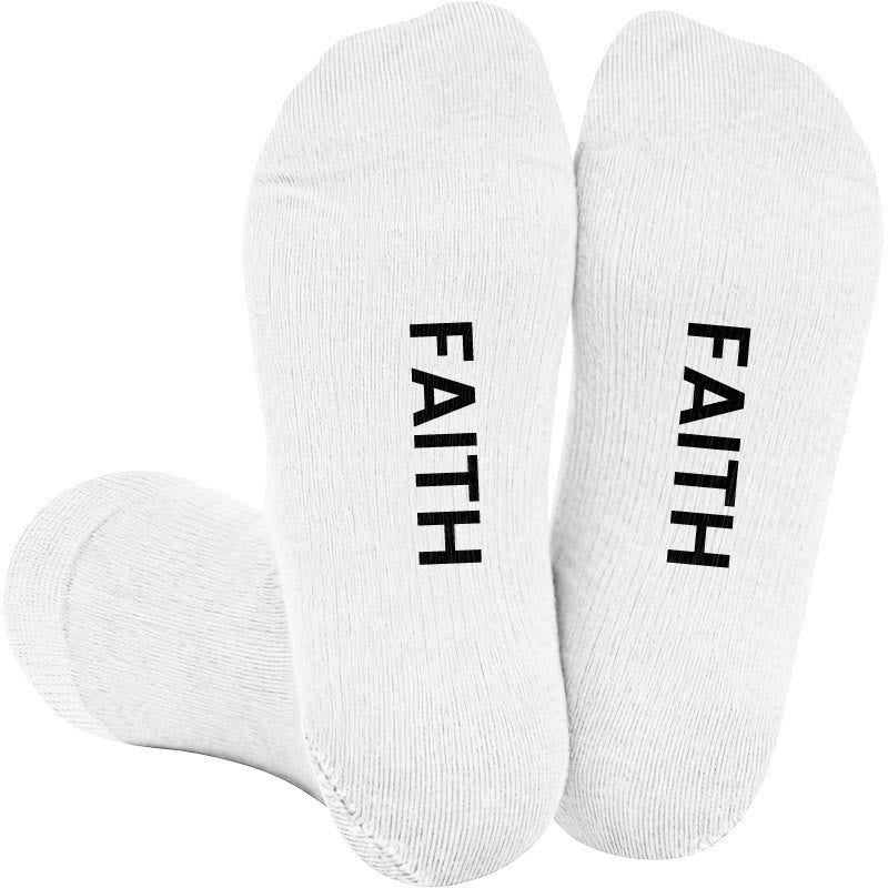 Plusock Plus Size Faith Stronger Compression Socks(3 Pairs) - White(1 Pair) - 4XL - image 1