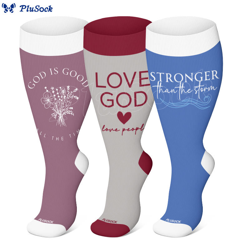 Plusock Plus Size Christian Faith Compression Socks - image 0
