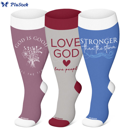 Plusock Plus Size Christian Faith Compression Socks - image 0
