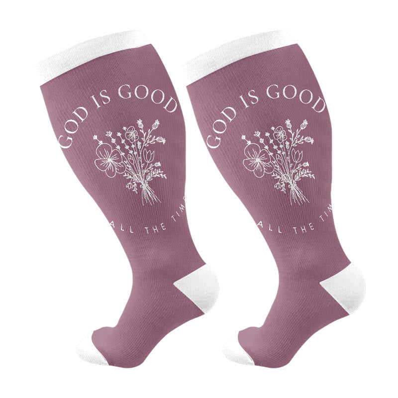 Plusock Plus Size Christian Faith Compression Socks - Purple - 4XL - image 9