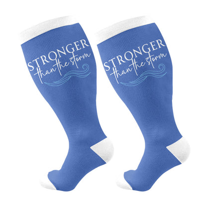 Plusock Plus Size Faith Christia Compression Socks - Blue - 4XL - image 11