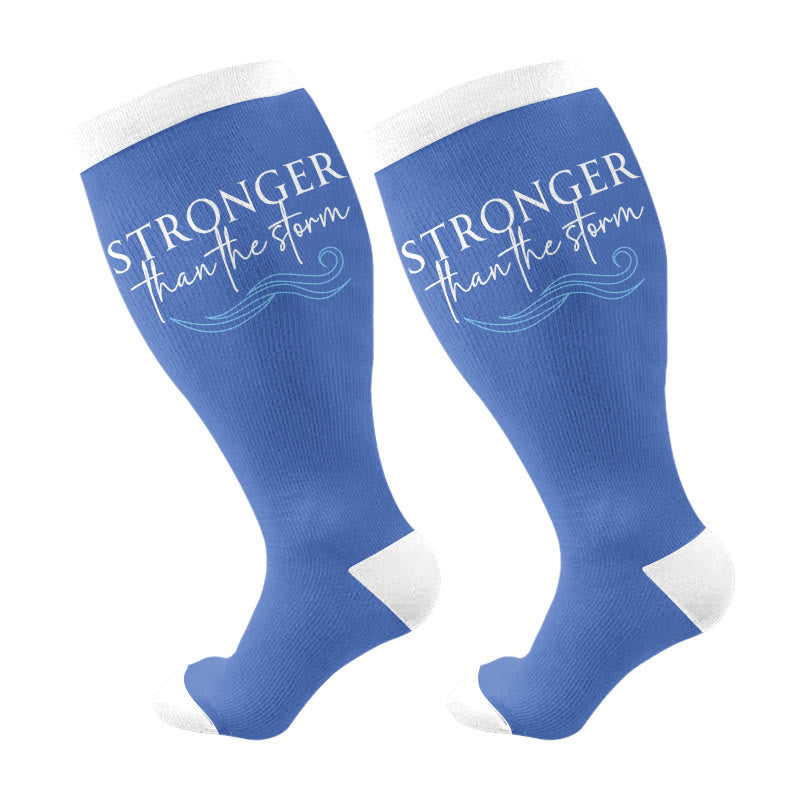 Plusock Plus Size Faith Christian Compression Socks - Blue - 4XL - image 11