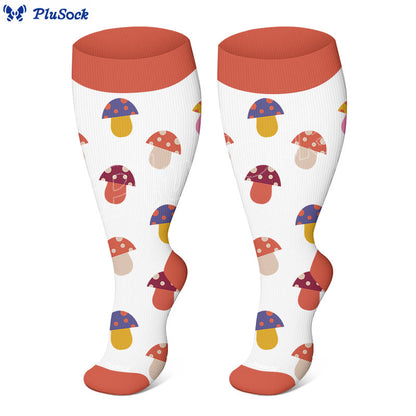 Plusock Plus Size Fox Mushroom Compression Socks(3 Pairs) - image 6