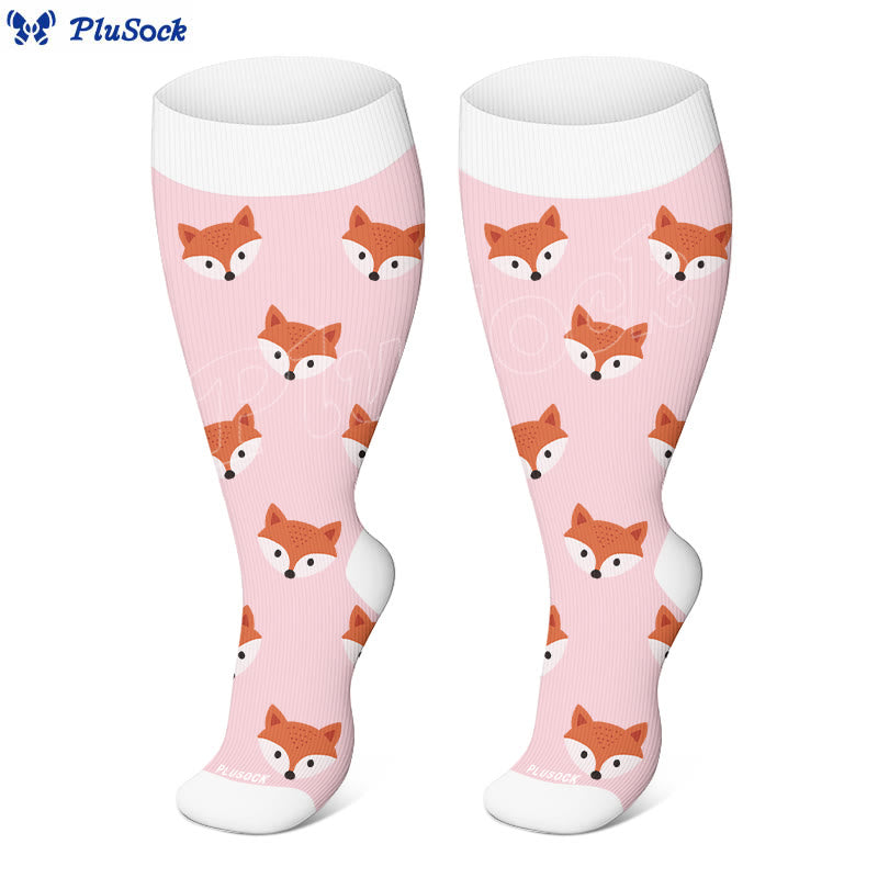 Plusock Plus Size Fox Mushroom Compression Socks(3 Pairs) - image 5