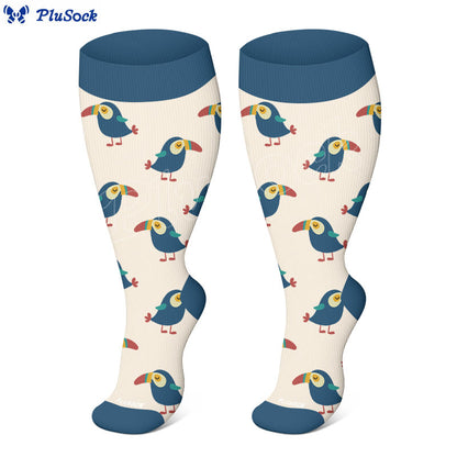 Plusock Plus Size Fox Mushroom Compression Socks(3 Pairs) - image 7