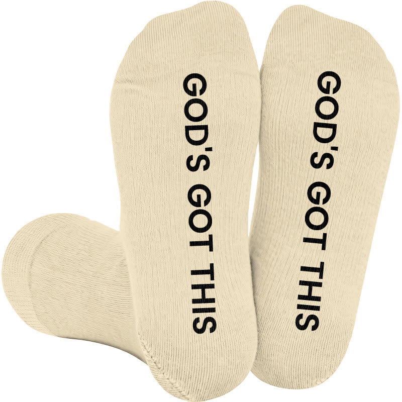 Plusock Plus Size God's Got This Compression Socks(3 Pairs) - Nude(1 Pair) - 4XL - image 1