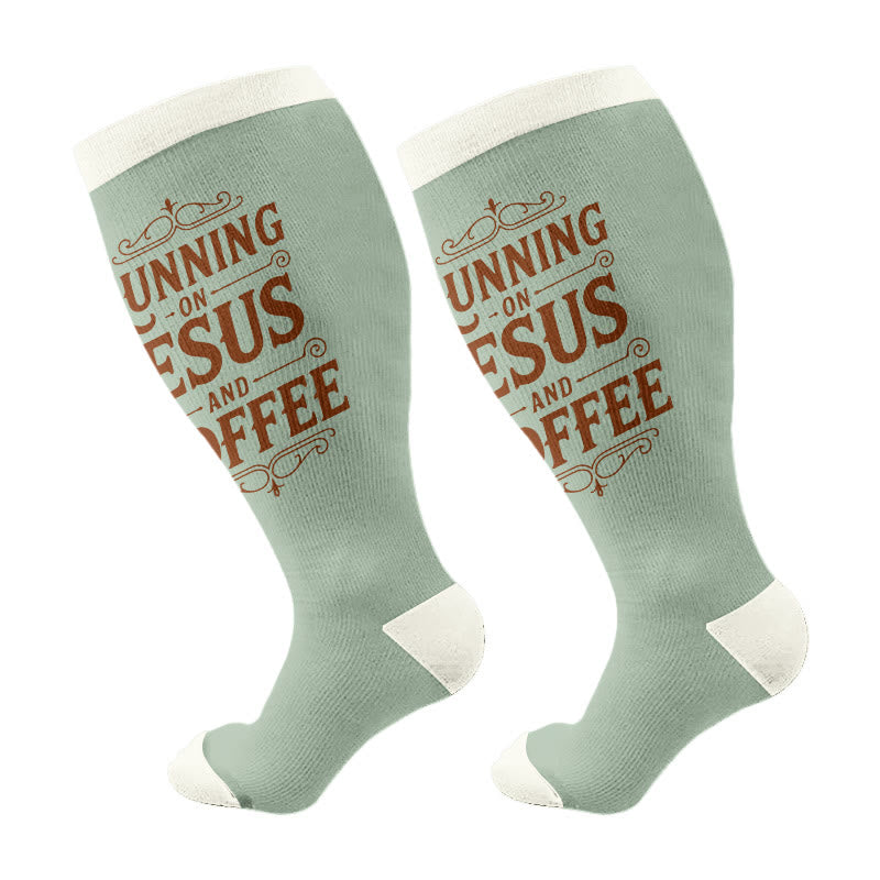 Plusock Plus Size Faith Scripture Compression Socks(3 Pairs) - Green(1 Pair) - 4XL - image 6