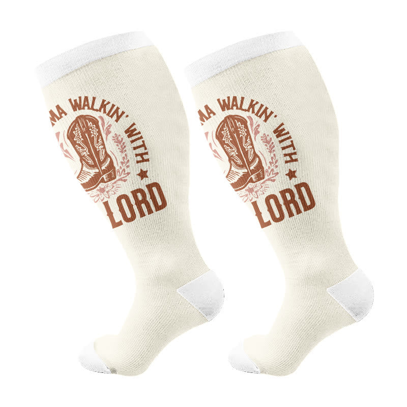 Plusock Plus Size Faith Scripture Compression Socks(3 Pairs) - Beige(1 Pair) - 4XL - image 5