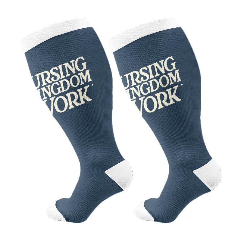 Plusock Plus Size Faith Scripture Compression Socks(3 Pairs) - Blue(1 Pair) - 4XL - image 7
