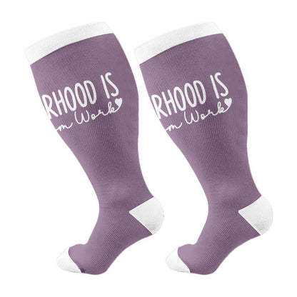 Plusock Plus Size Christian Mom Compression Socks(3 Pairs) - Purple(1 Pair) - 4XL - image 2