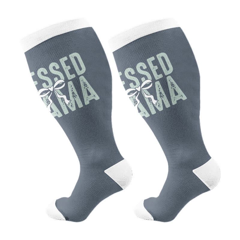Plusock Plus Size Christian Mom Compression Socks(3 Pairs) - Grey(1 Pair) - 4XL - image 3