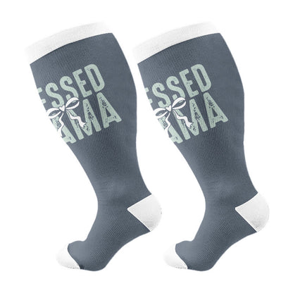 Plusock Plus Size Christian Mom Compression Socks(3 Pairs) - Grey(1 Pair) - 4XL - image 3