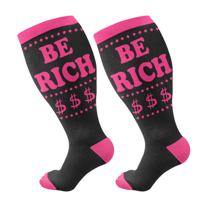 Plusock Plus Size Encouraging Words Compression Socks(3 Pairs) - Rose(1 Pair) - 4XL - image 5