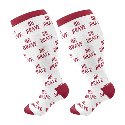 Plusock Plus Size Encouraging Words Compression Socks(3 Pairs) - Red(1 Pair) - 4XL - image 7
