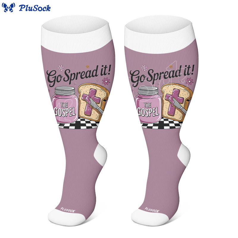 Plusock Plus Size Coffee Faith Compression Socks(3 Pairs) - image 2