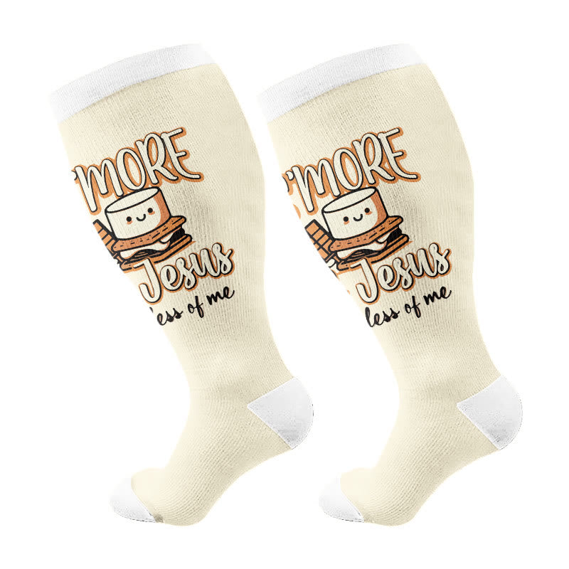 Plusock Plus Size Coffee Faith Compression Socks(3 Pairs) - Apricot(1 Pair) - 4XL - image 7