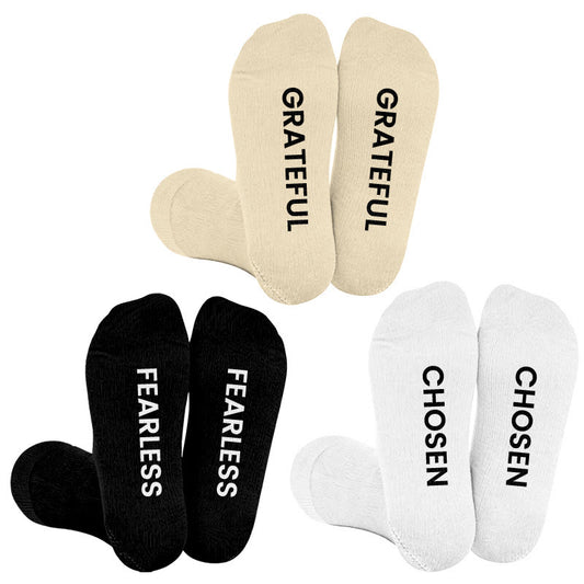 Plusock Plus Size Grateful Chosen Fearless Compression Socks(3 Pairs) - Multicolor - 4XL - image 0