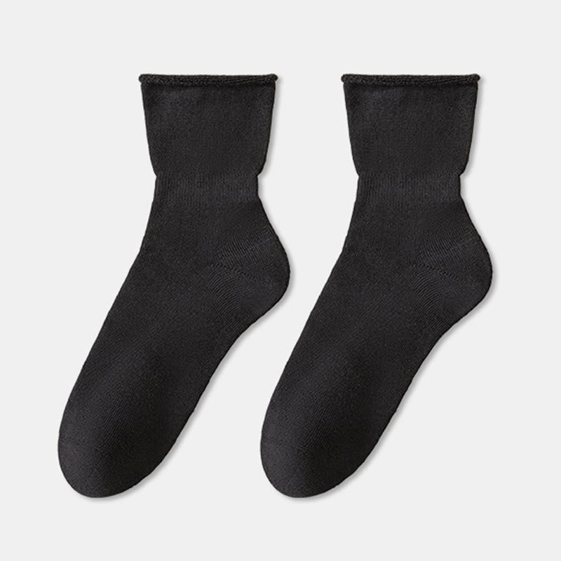 Plusock Plus Size Skin Friendly Bedtime Quarter Socks(2 Pairs) - Black - EU36-45(US3-11) - image 15
