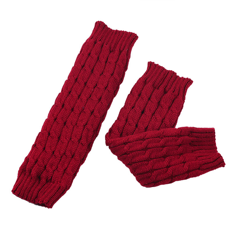 Plusock Knitted Wool Cable Warm Thickened Leg Warmers - image 13