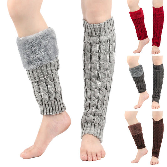Plusock Knitted Wool Cable Warm Thickened Leg Warmers - image 0