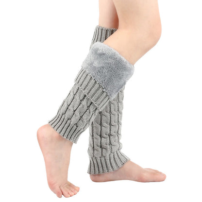 Plusock Knitted Wool Cable Warm Thickened Leg Warmers - image 3