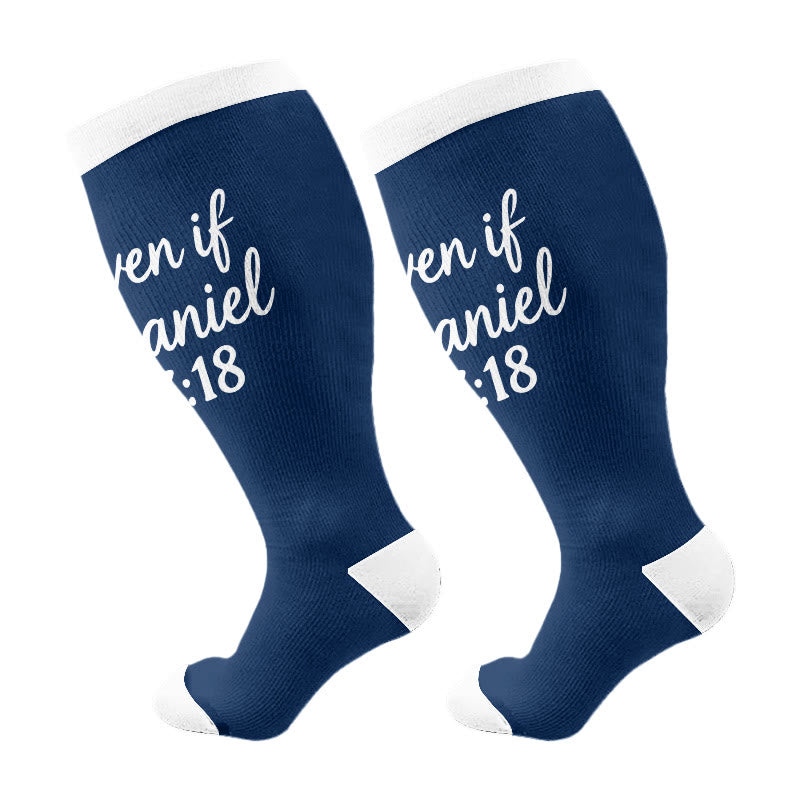 Plusock Plus Size Scripture Faith Compression Socks(3 Pairs) - Navy Blue(1 Pair) - 4XL - image 7
