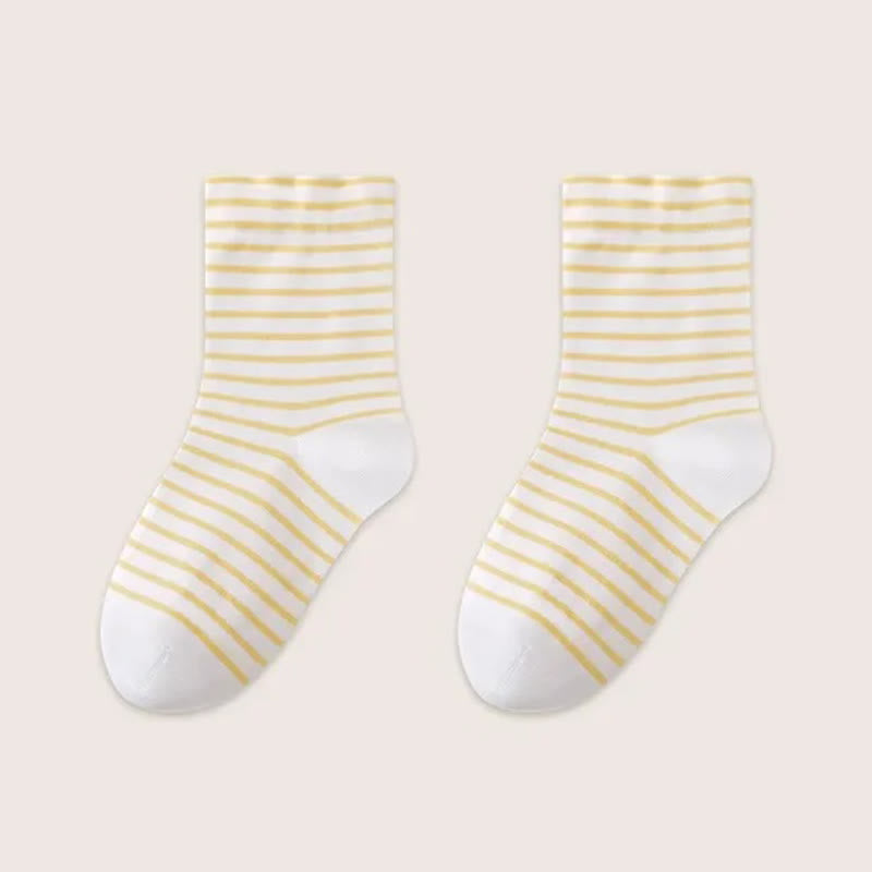 Plusock Breathable Stripe Sleep Socks(3 Pairs) - Yellow - EU36-39(US3-6) - image 13