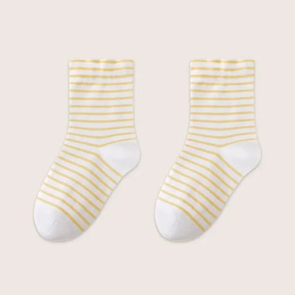 Plusock Breathable Stripe Sleep Socks(3 Pairs) - Yellow - EU36-39(US3-6) - image 13