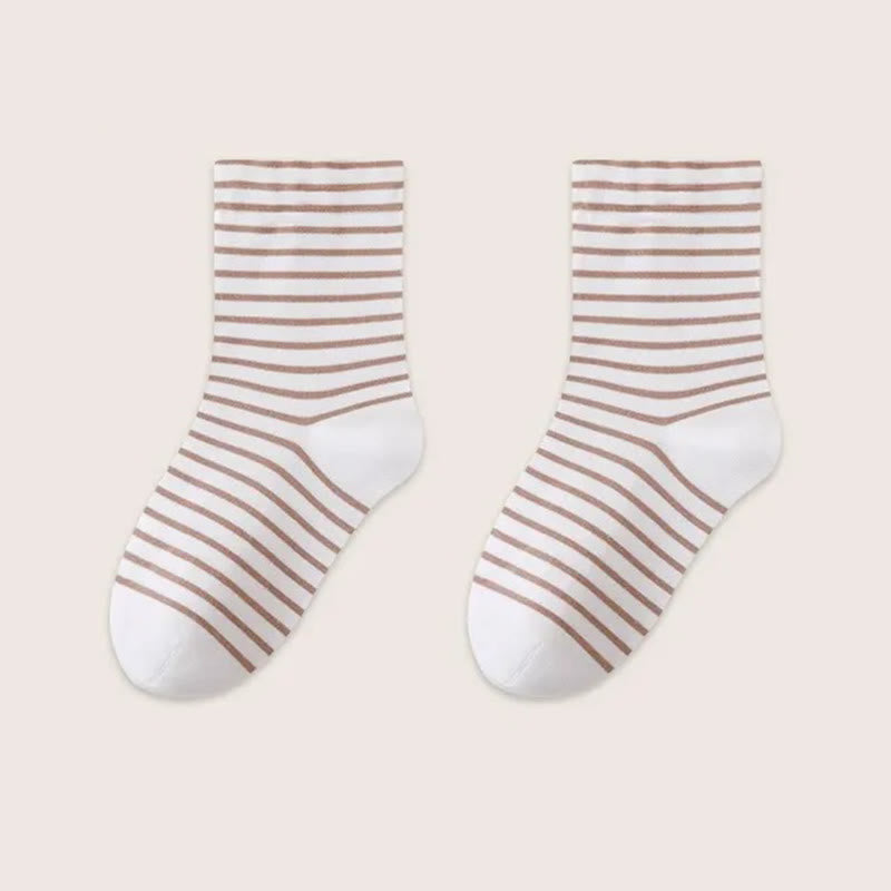 Plusock Breathable Stripe Sleep Socks(3 Pairs) - Khaki - EU36-39(US3-6) - image 11