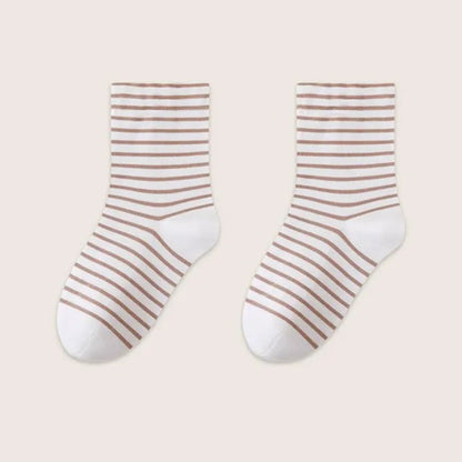 Plusock Breathable Stripe Sleep Socks(3 Pairs) - Khaki - EU36-39(US3-6) - image 11