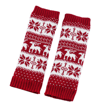 Plusock Knitted Fur Snowflake Deer Leg Warmers - image 10