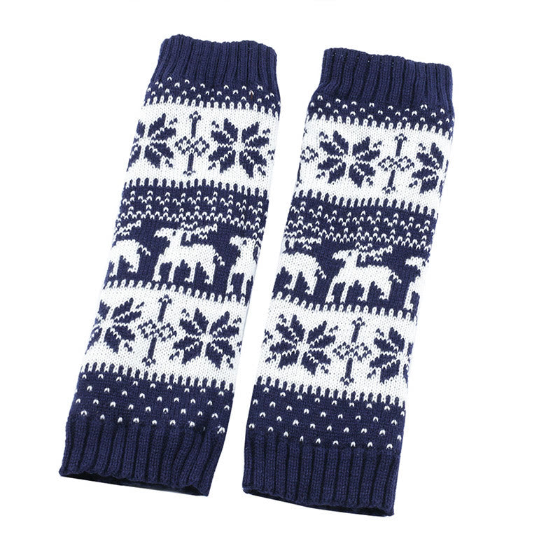 Plusock Knitted Fur Snowflake Deer Leg Warmers - image 11