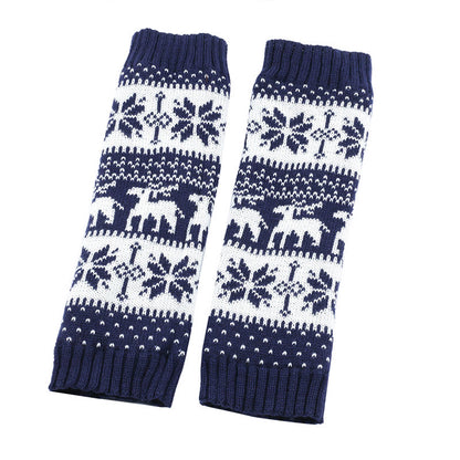 Plusock Knitted Fur Snowflake Deer Leg Warmers - image 11