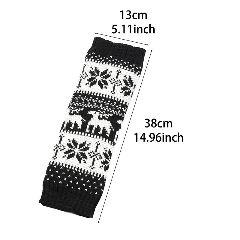 Plusock Knitted Fur Snowflake Deer Leg Warmers - image 4