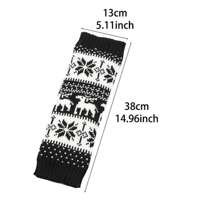 Plusock Knitted Fur Snowflake Deer Leg Warmers - image 4