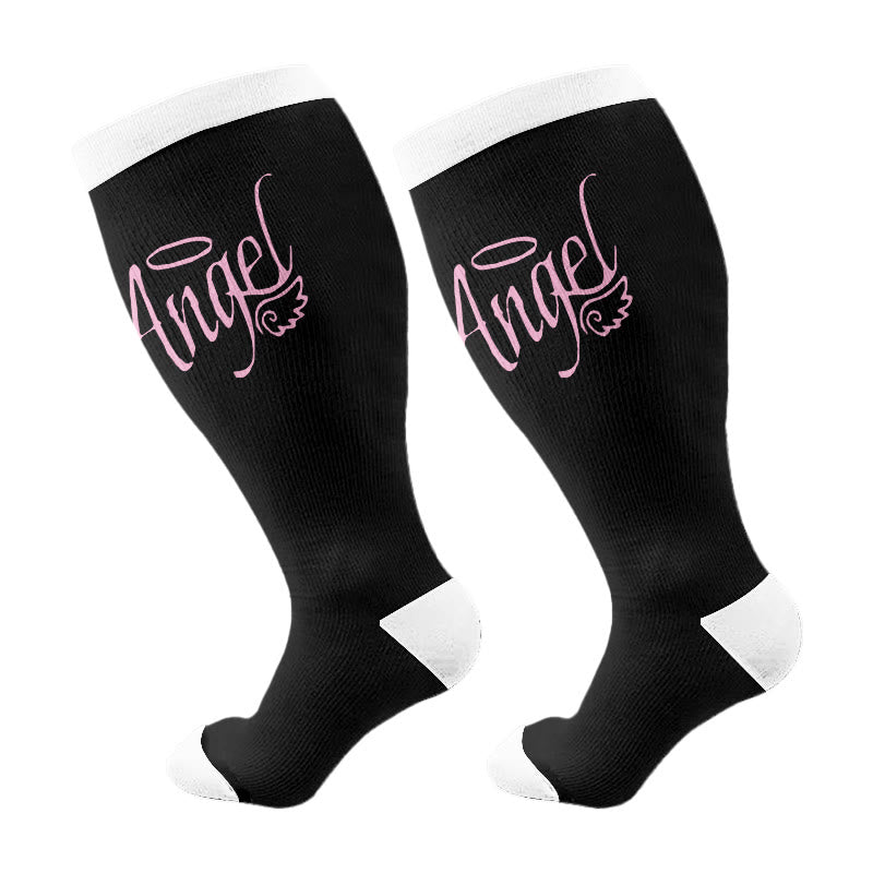 Plusock Plus Size Angel Compression Socks(3 Pairs) - Black(1 Pair) - 4XL - image 5