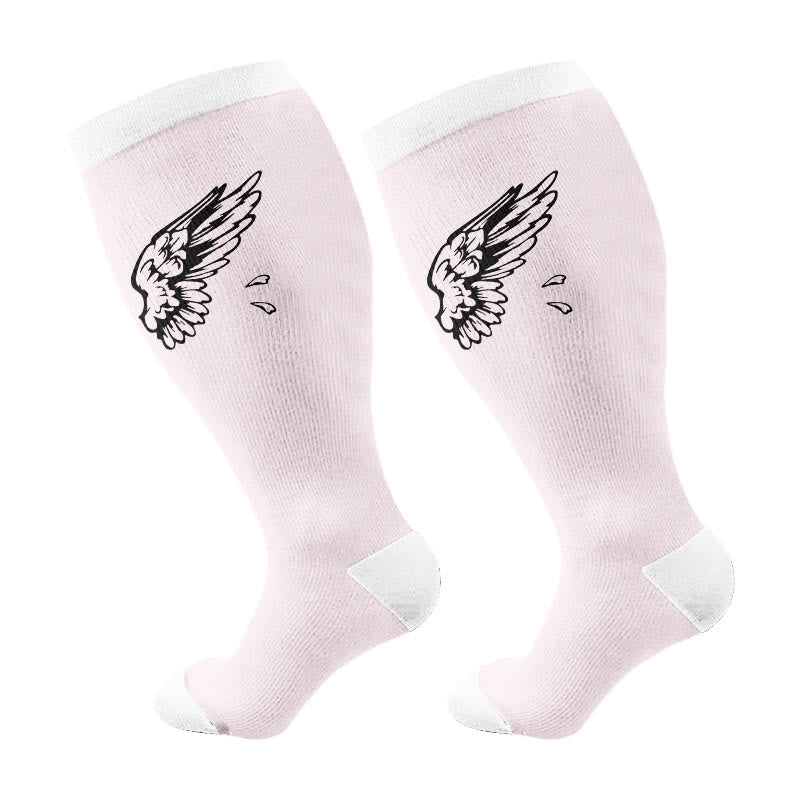 Plusock Plus Size Angel Compression Socks(3 Pairs) - Pink(1 Pair) - 4XL - image 6