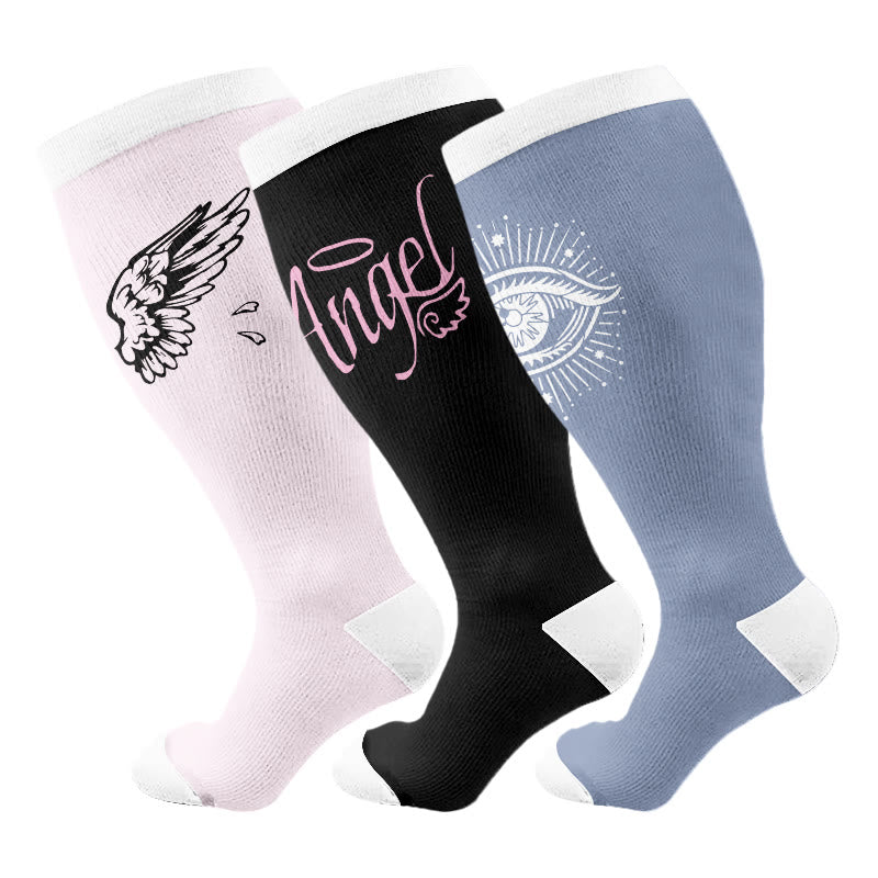 Plusock Plus Size Angel Compression Socks(3 Pairs) - Multicolor - 4XL - image 1