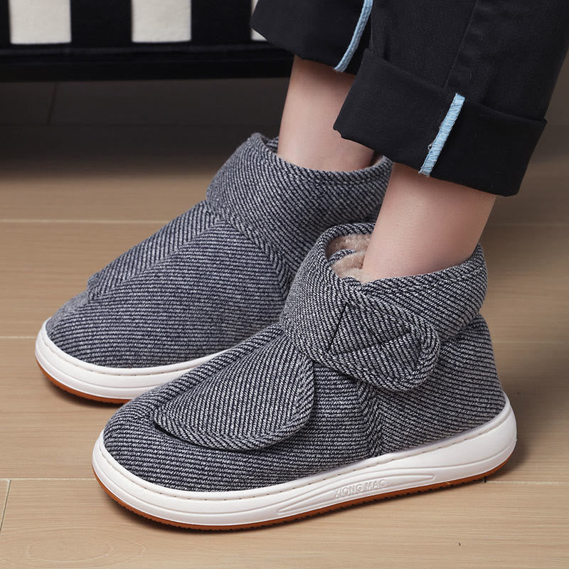 Plusock Plus Size Grey Velcro Slippers - image 0
